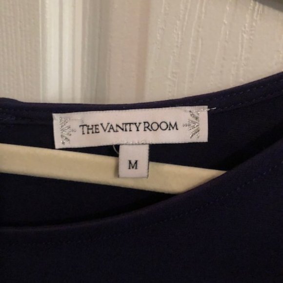 NWOT The Vanity Room Knit Knee Length Dress 3/4 Sleeve Pockets Round Neck - Picture 4 of 6